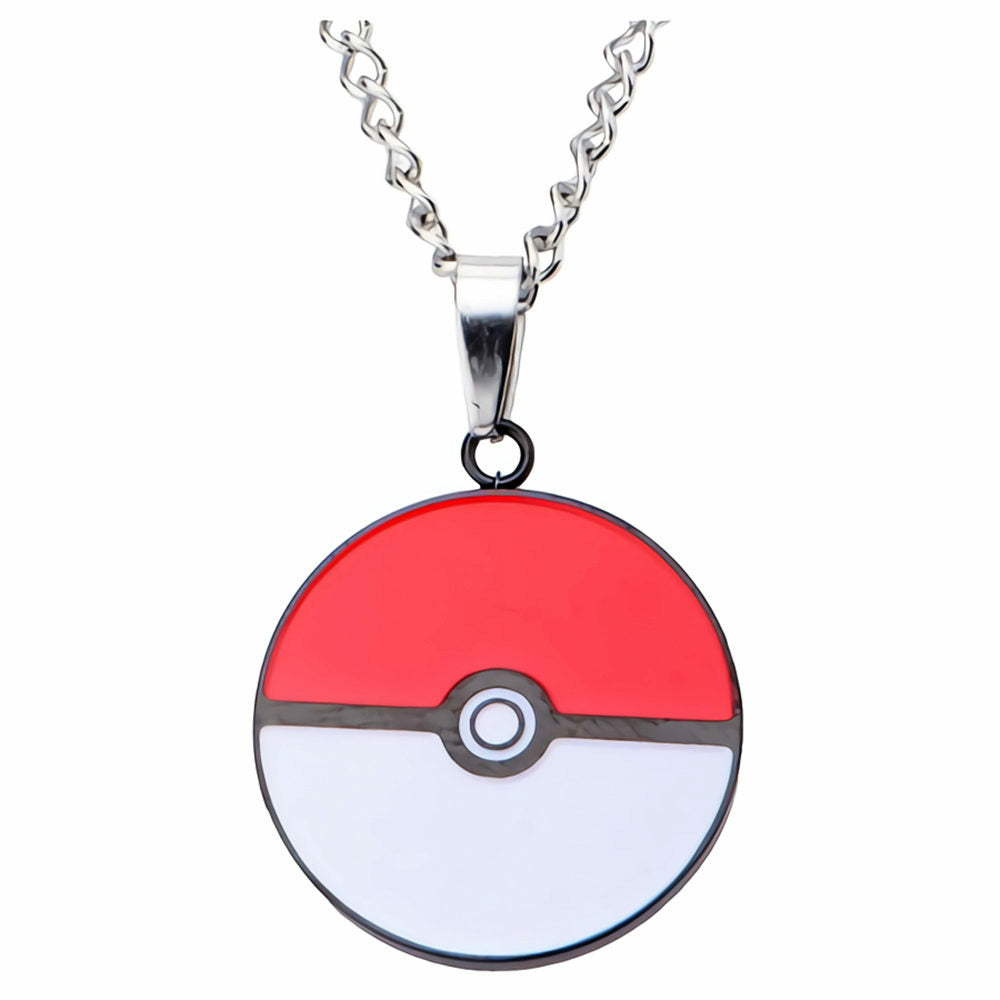 Pokemon Classic Pokeball Large Pendant Stainless Steel Necklace