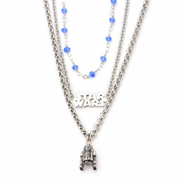 Star Wars R2-D2 Three-Tiered Pendant Stainless Steel Necklace