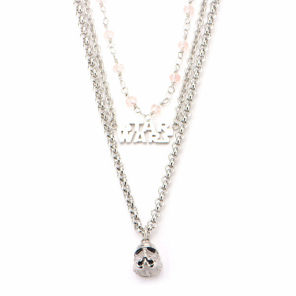 Star Wars Stormtrooper Three-Tiered Pendant Stainless Steel Necklace