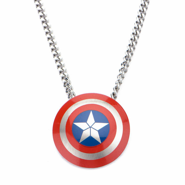 Marvel Captain America Civil War Shield Logo Pendant Stainless Steel Necklace