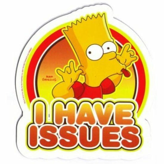 The Simpsons Bart - I Have Issues Car Magnet
