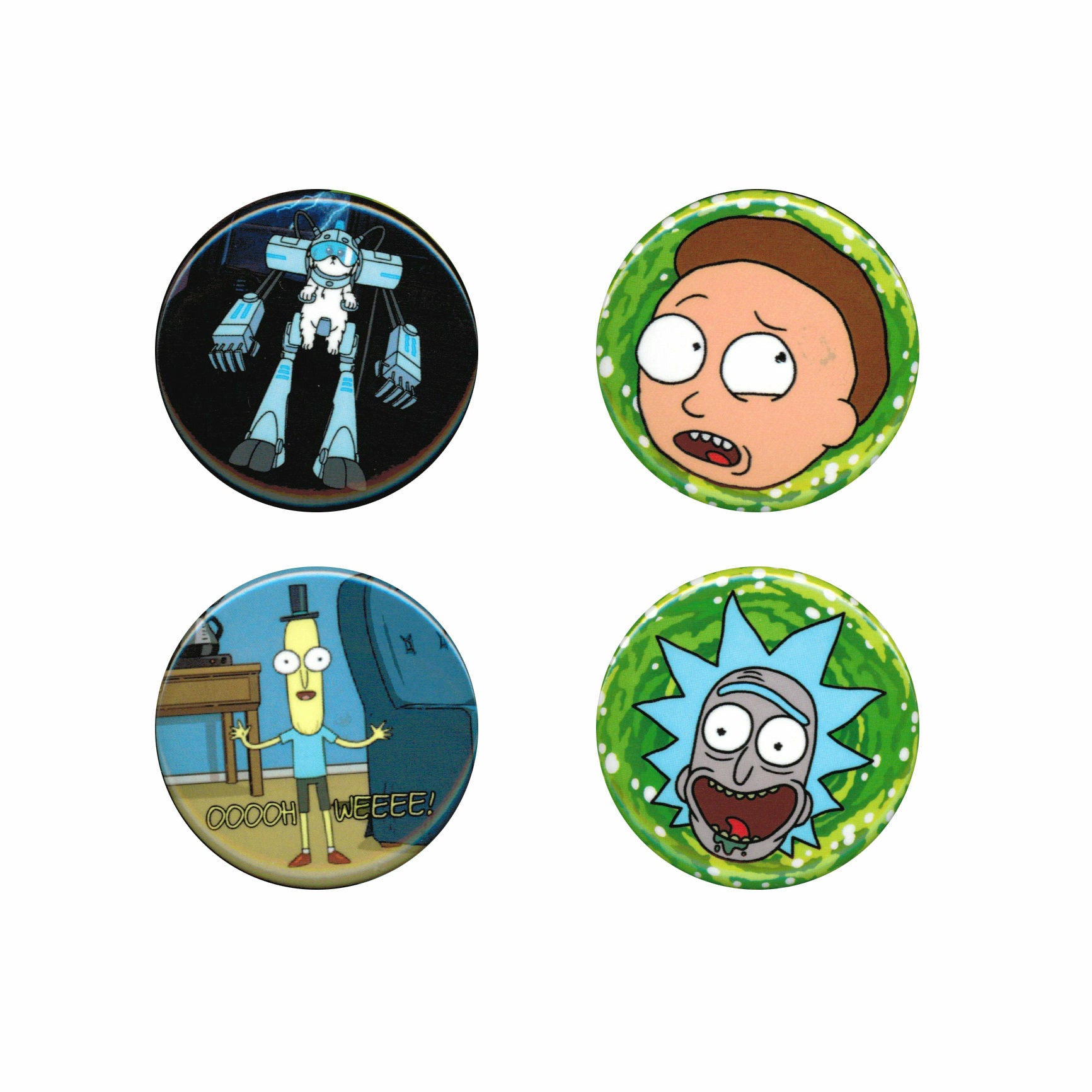 Rick and Morty 4-Piece Button Pack