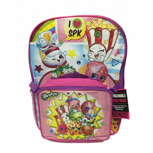 Shopkins Playful Group Large Backpack with Detachable Lunch Box