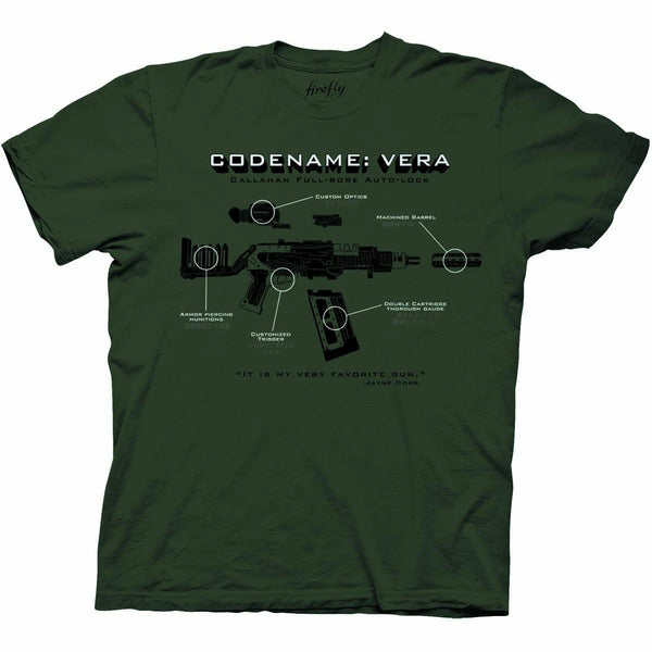 Firefly Codename Vera Mens Army Green T-Shirt