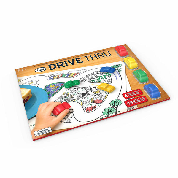 Drive Thru Placemat and Crayons Set