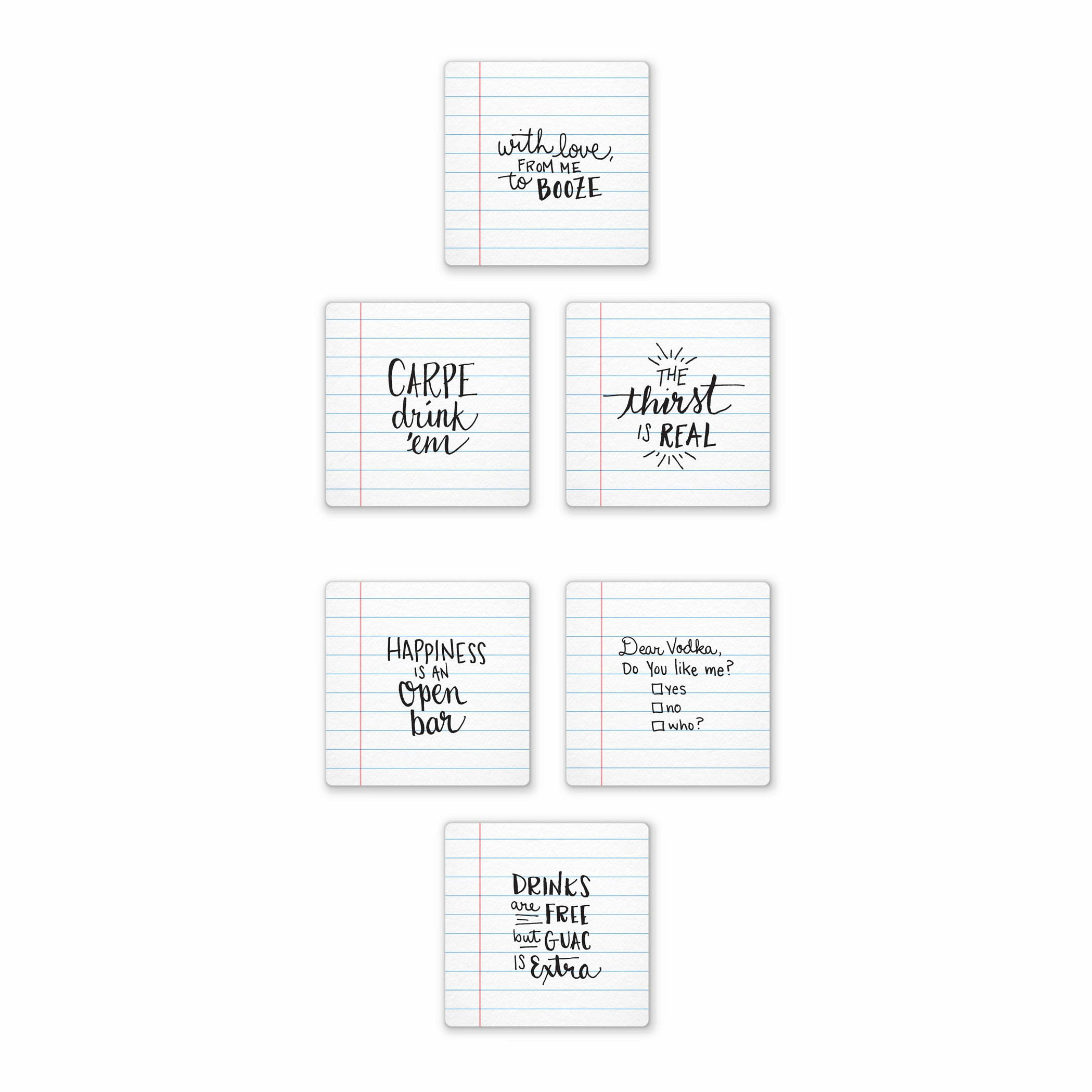 Noted: Reusable Paper Coasters Set of 6