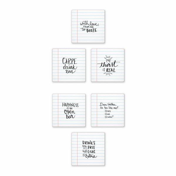 Noted: Reusable Paper Coasters Set of 6