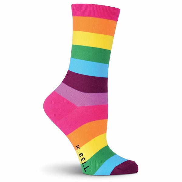 Rainbow Stripe Crew Socks