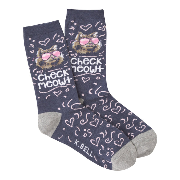 Check Meowt Crew Socks
