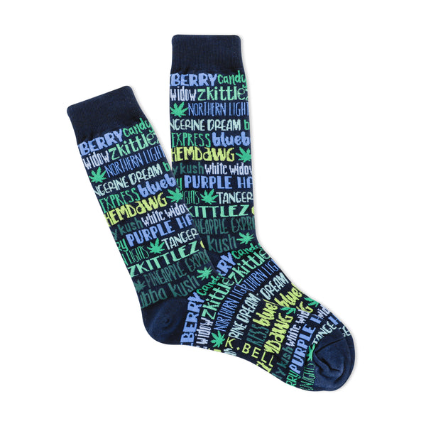 Cannabis Strains Men's Crew Socks