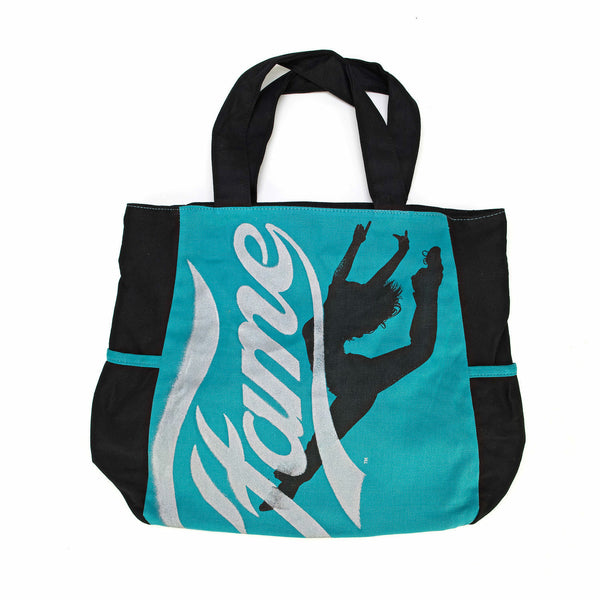 Fame Distressed Logo Silhouette Canvas Tote Bag