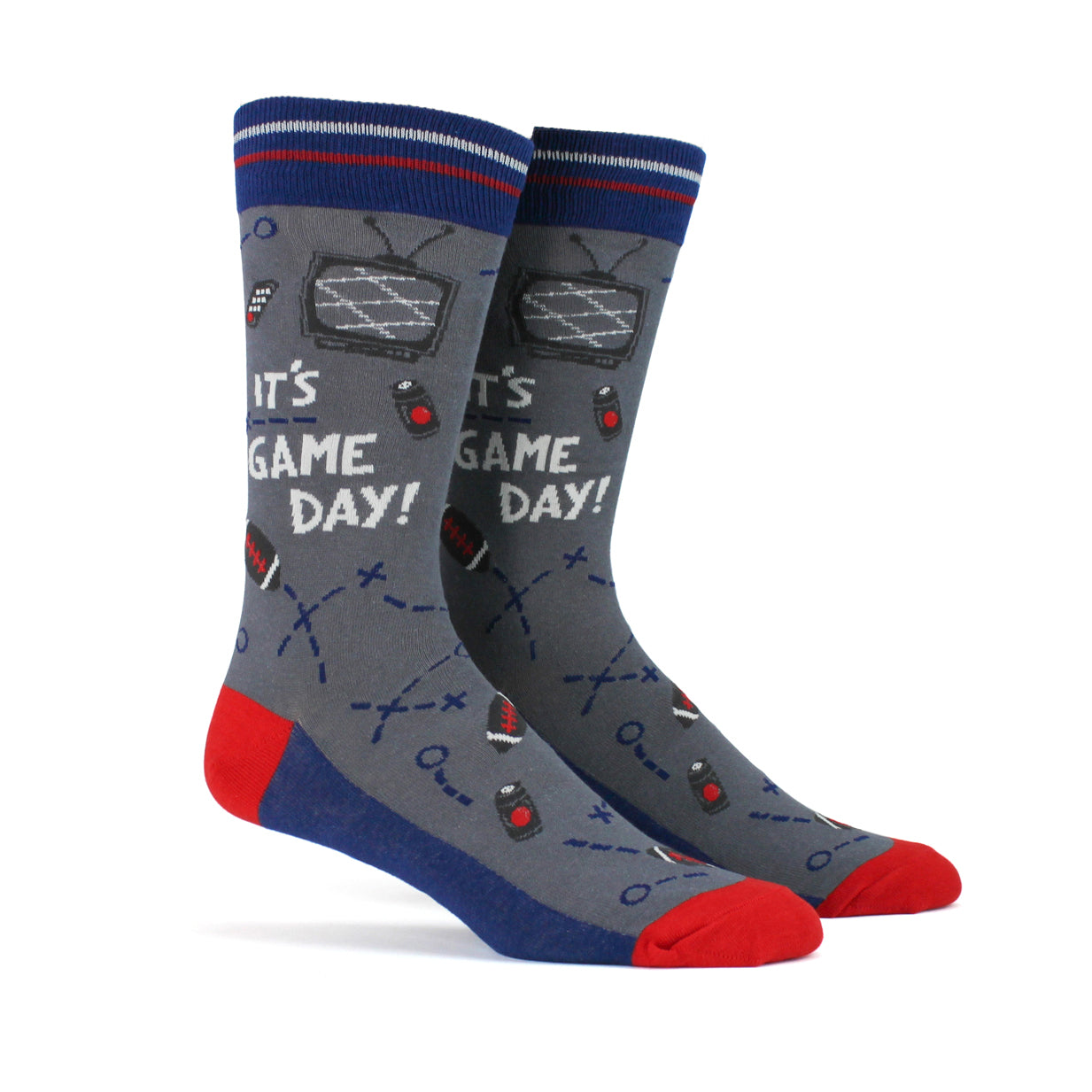 Game Day Colors Men's BLue Crew Socks