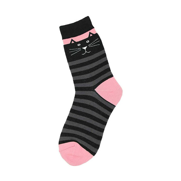 Black Kitty Women's Crew Socks