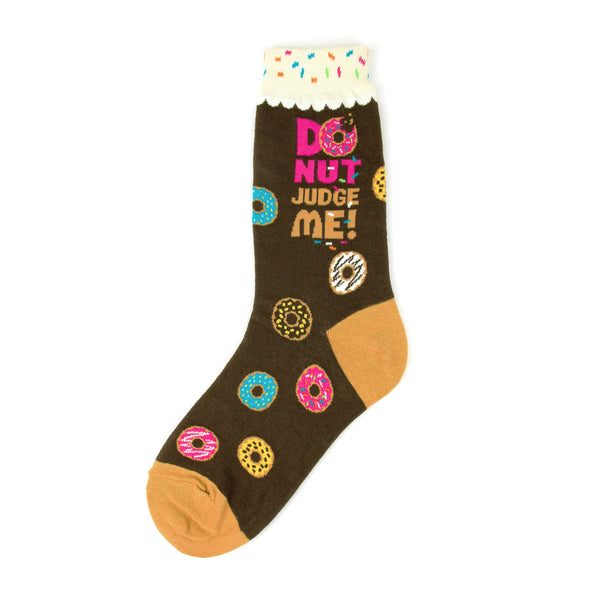 Donut Judge Me Crew Socks