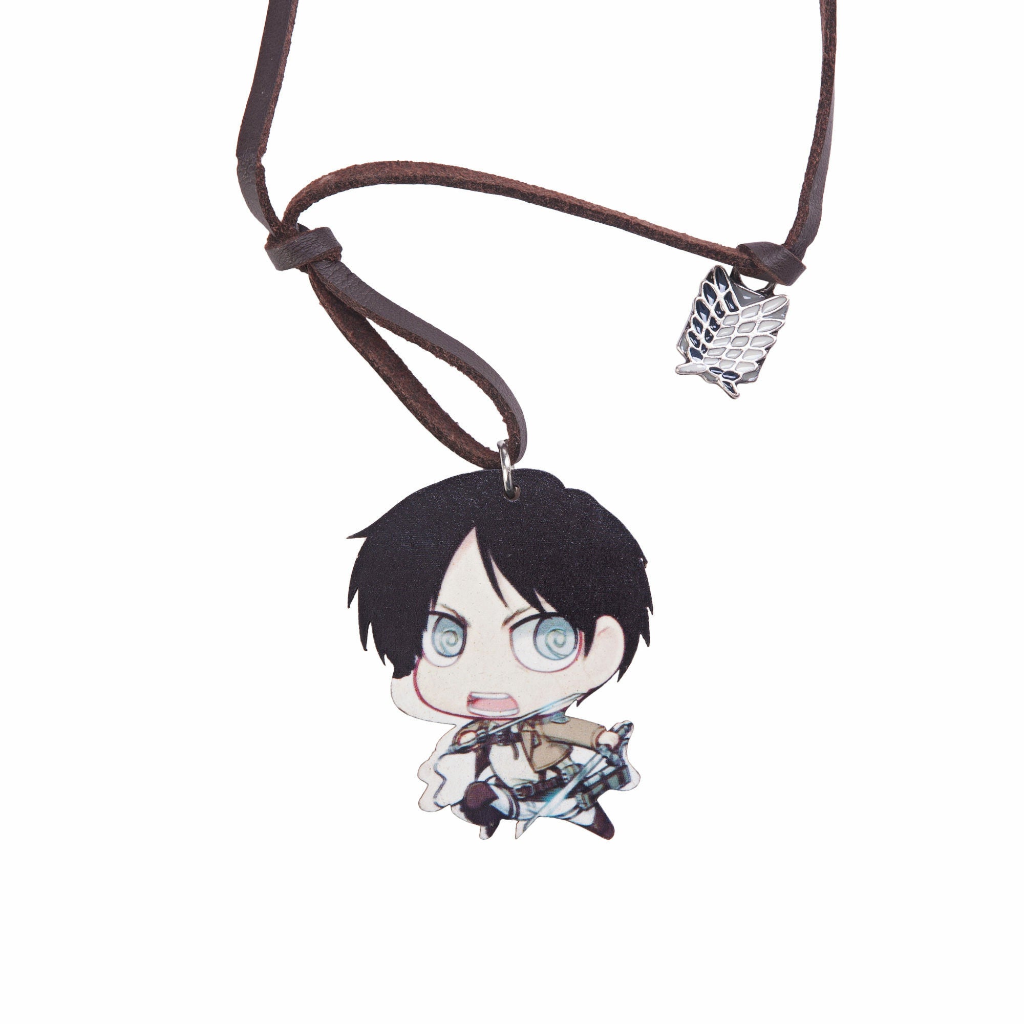 Attack On Titan Eren Wooden Chibi Necklace