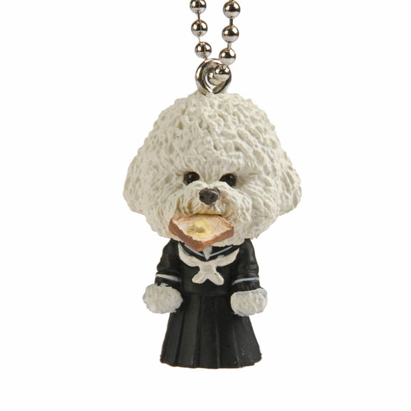 Dogs in School Uniforms Bichon Frise Keychain