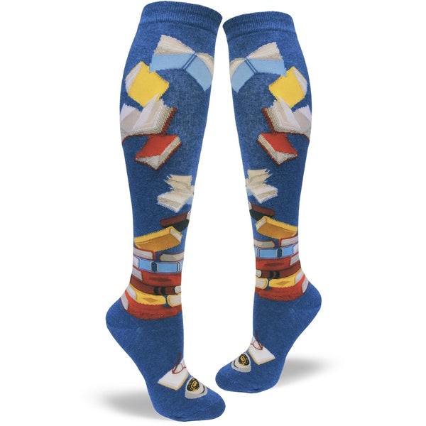 Bibliophile Blue Knee High Socks