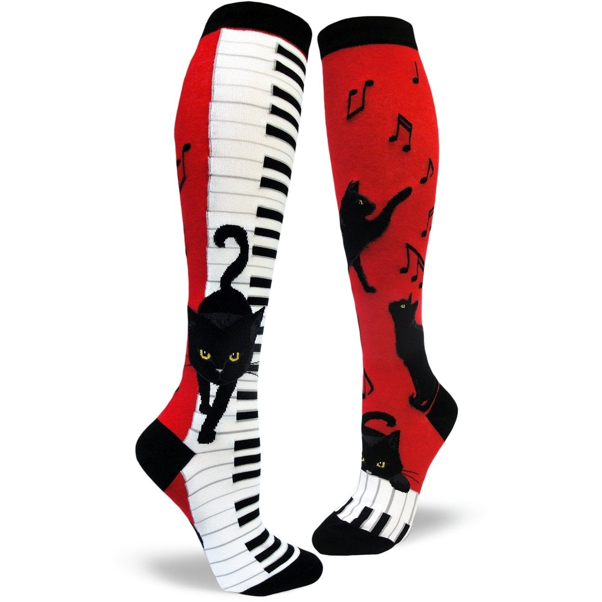 Piano Cat Knee High Socks