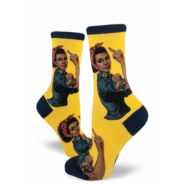 Black Nasty Rosie Women's Yellow Crew Socks
