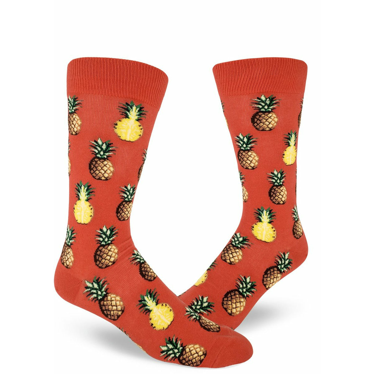Pursuit of Pineapples Men's Coral Crew Socks
