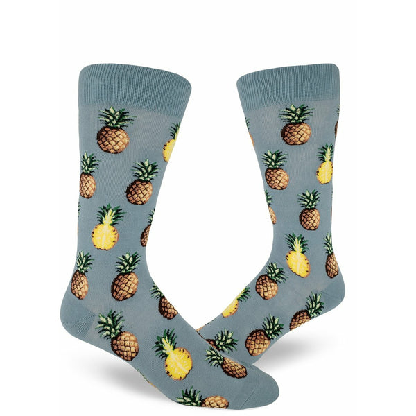 Pursuit of Pineapples Men's Blue Crew Socks