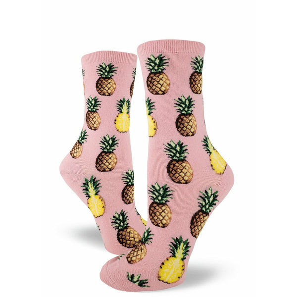 Pursuit of Pineapples Women's Petal Pink Crew Socks