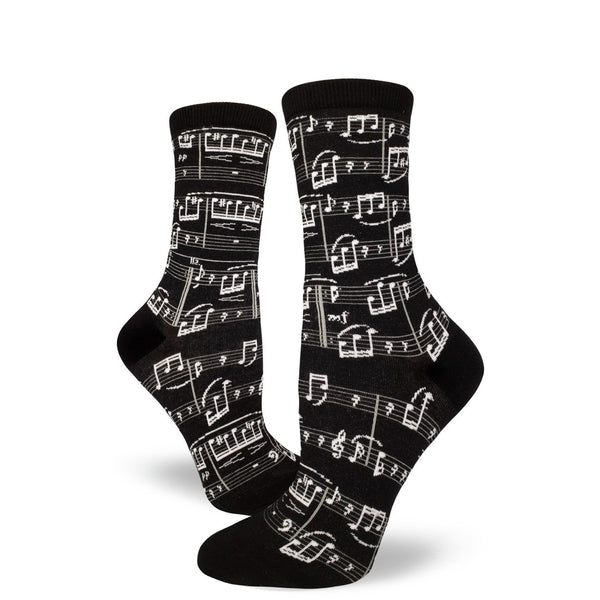 A Genius Composition Music Womens Black Crew Socks