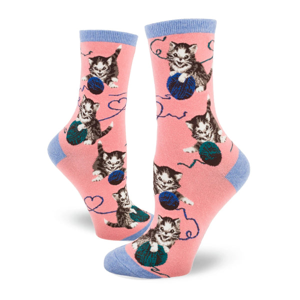 String Cat Women's Peach Crew Socks