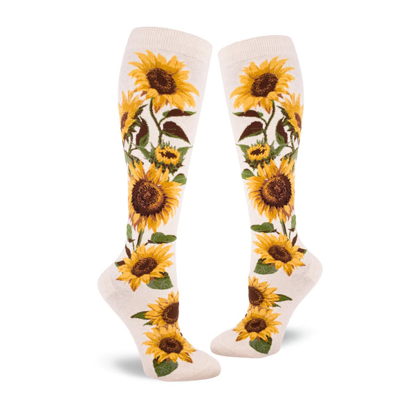Sunflower Women's Heather Cream Knee High Socks