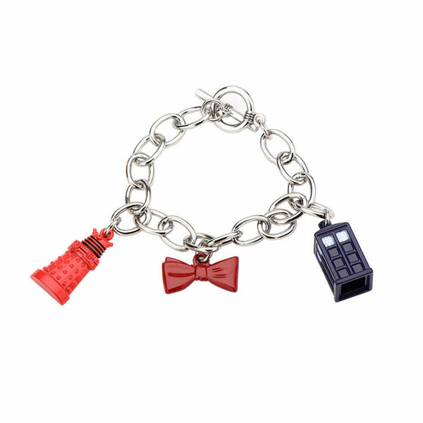 Doctor Who Dalek, Bow Tie, And Tardis Charm Bracelet