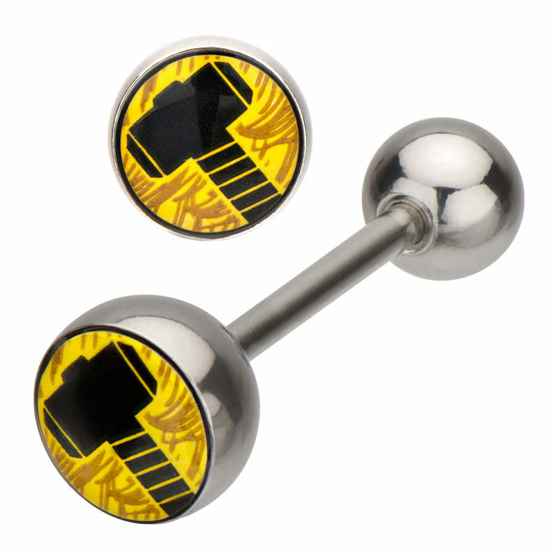 Marvel Thor 14G Stainless Steel Barbell Ring