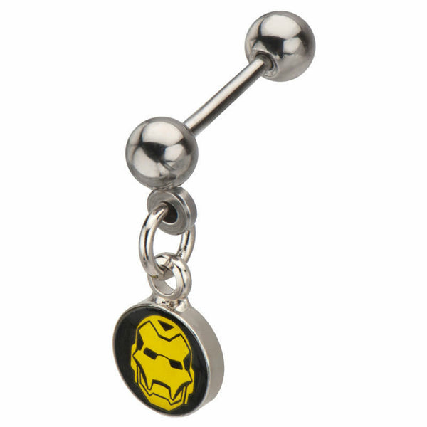 Marvel Iron Man Yellow Face 18G Stainless Steel Cartilage Earring
