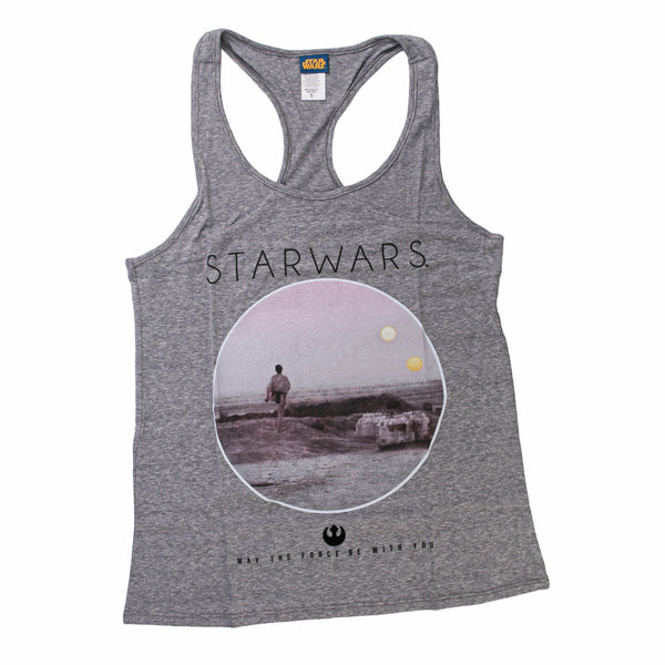Star Wars Photoreal Circle Juniors Grey Tank Top Shirt