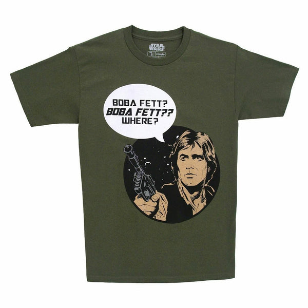 Star Wars Han Solo Boba Fett Where Mens Green T-Shirt