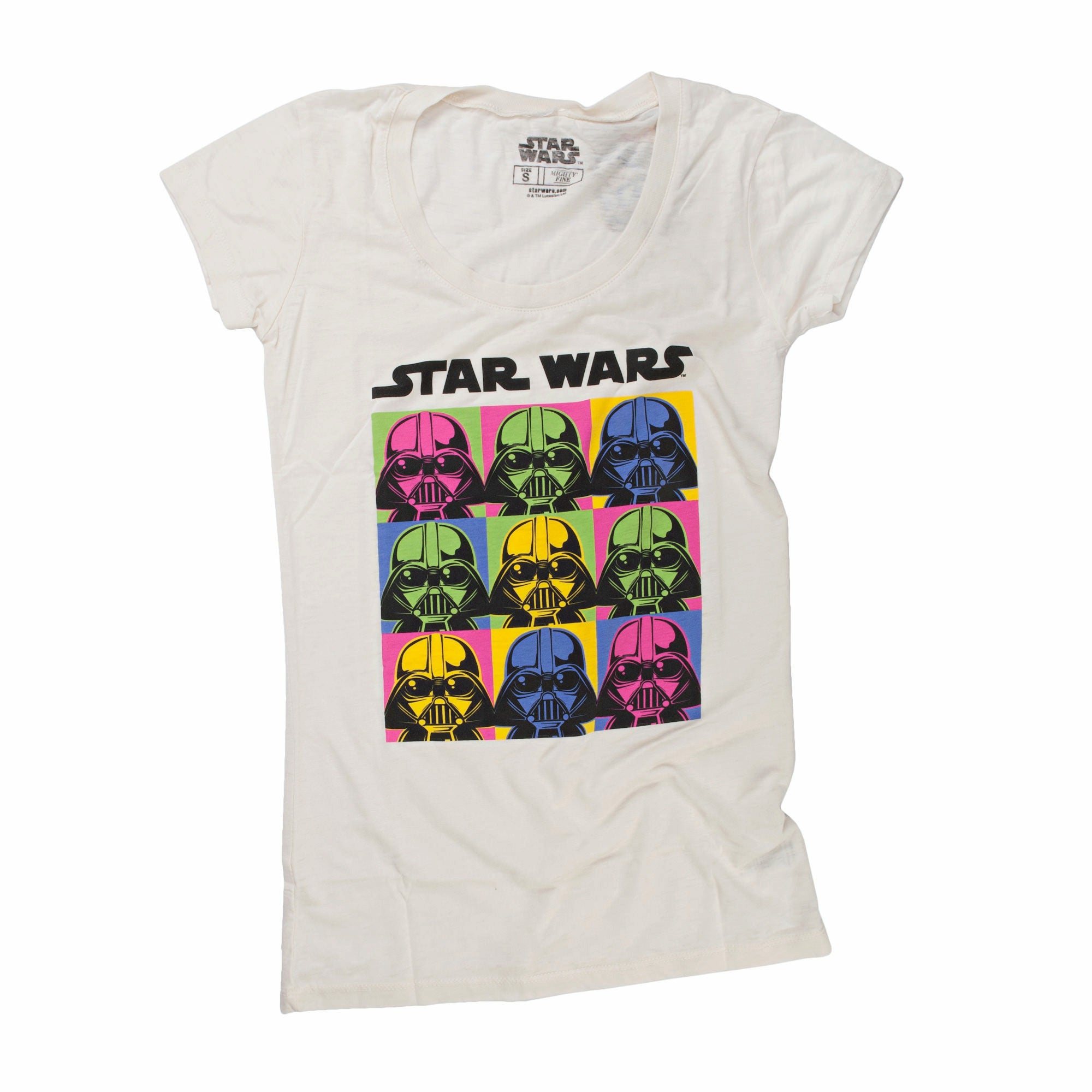 Star Wars Darth Vader Kawaii Pop Boxes Juniors Cream White T-shirt