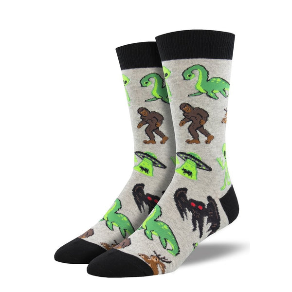 Cryptids Grey Mens Crew Socks