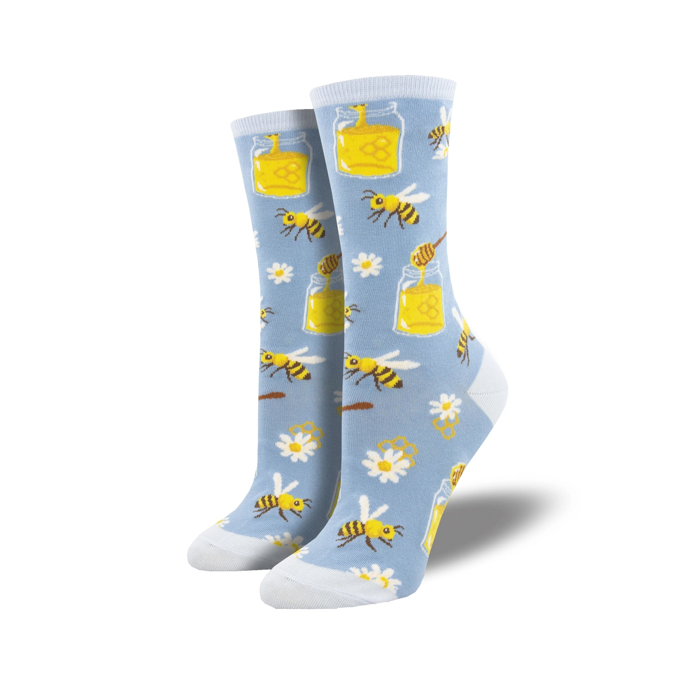 Bee My Honey Women's Blue Crew Socks
