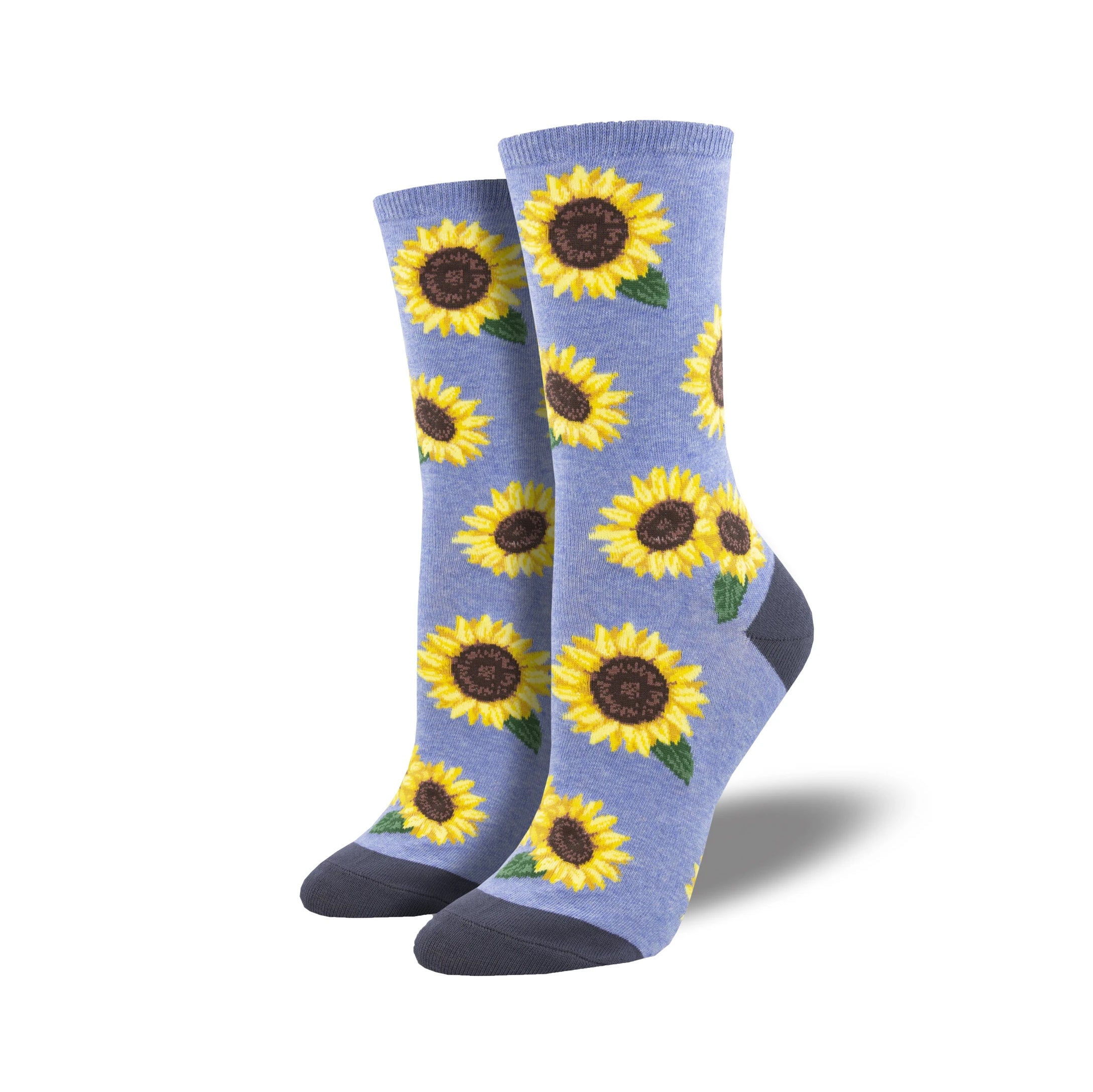 More Blooming Socks Women's Blue Heather Crew Socks