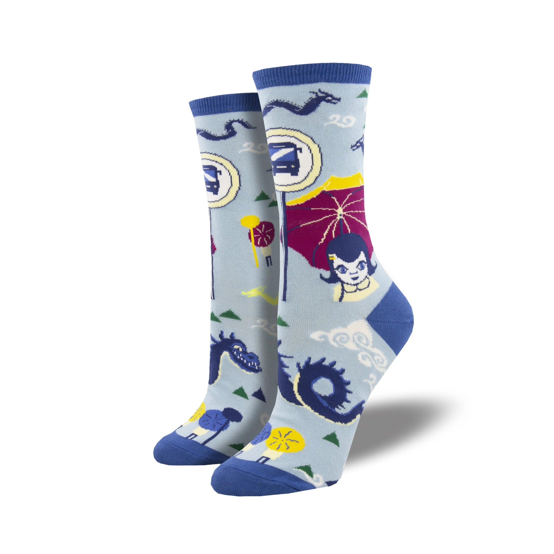 Bus Stop Women's Blue Crew Socks