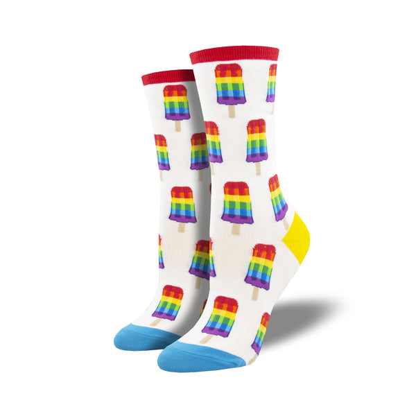 Gay Pops Women's White Crew Socks
