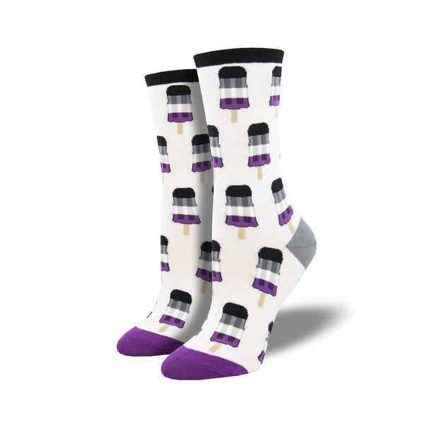 Asexual Pops Women's White Crew Socks