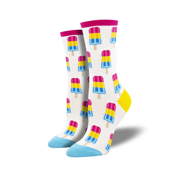 Pansexual Pops Women's White Crew Socks
