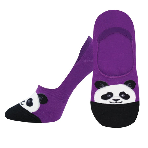 Panda Women's Purple Liner Socks