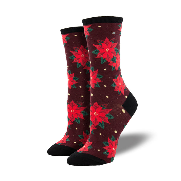 Poinsettia Women's Crimson Crew Socks