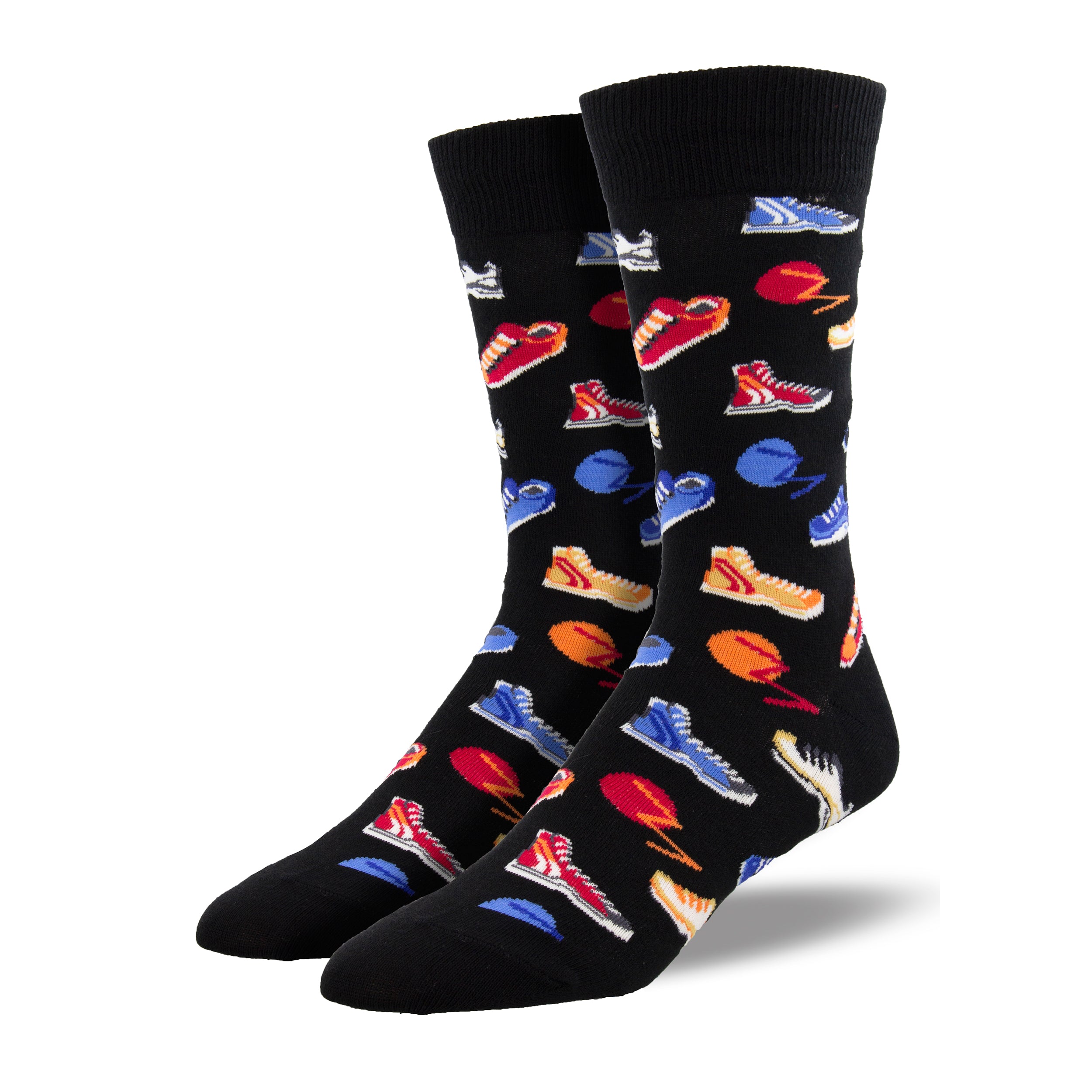 Classic Kicks Men's Black Crew Socks