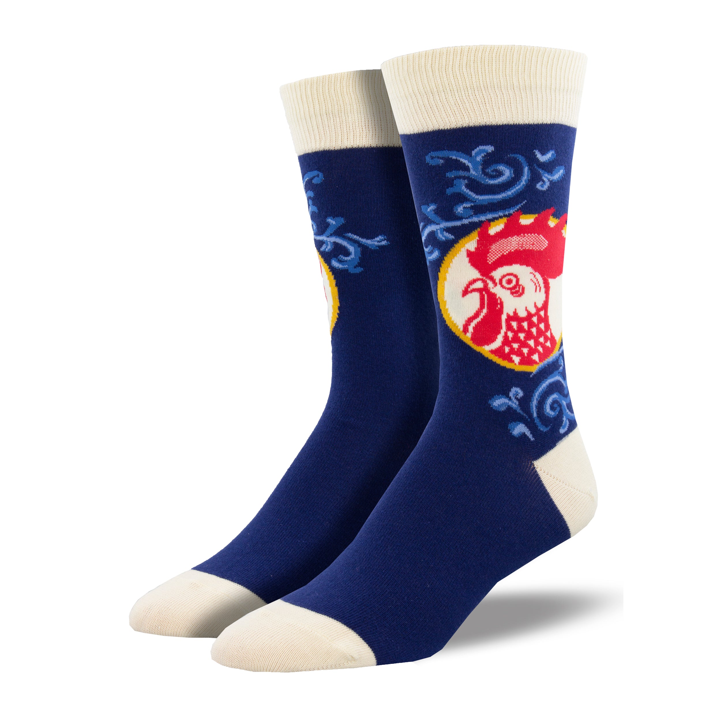 Red Rooster Men's Blue Crew Socks