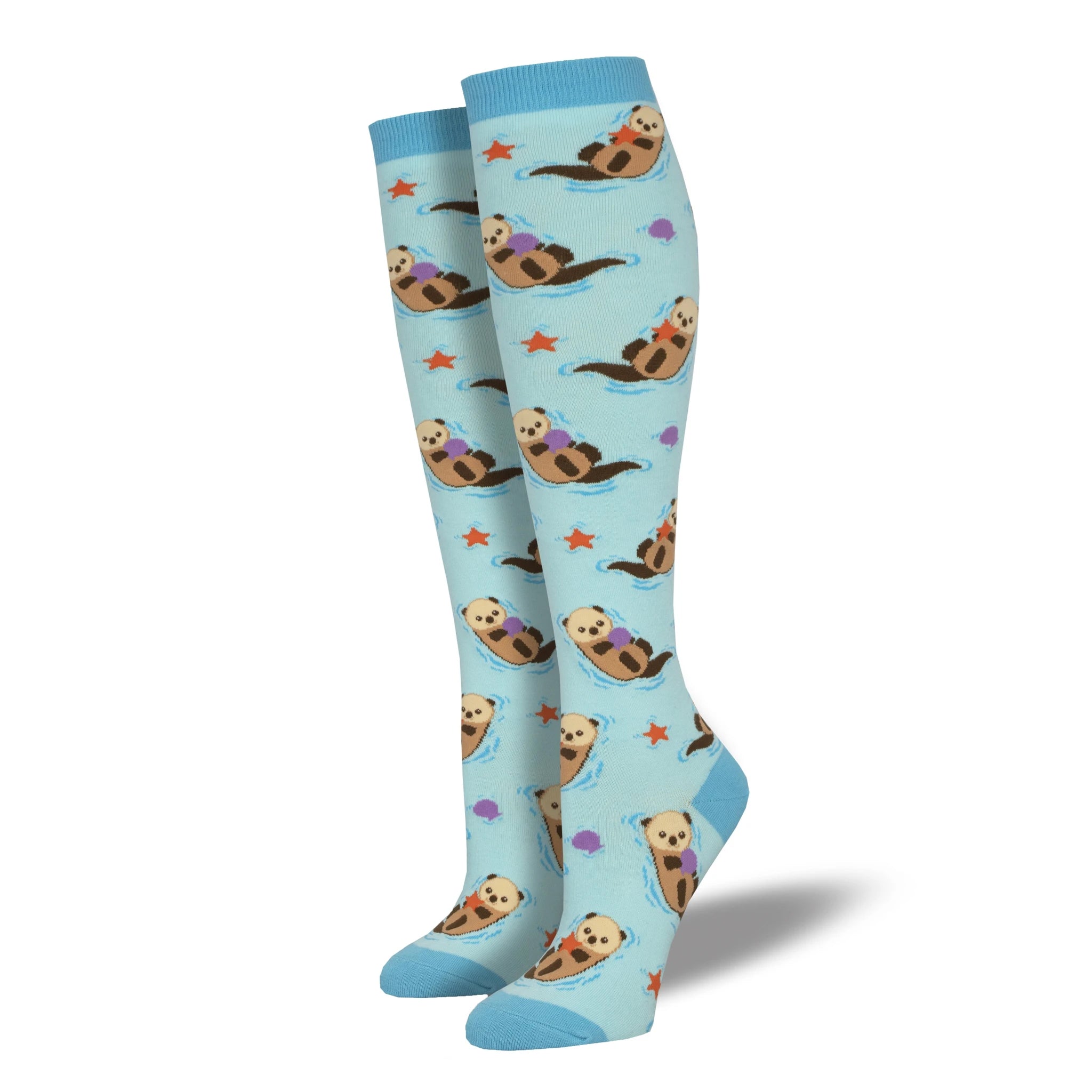 Otter Spotter Women's Blue Knee High Socks