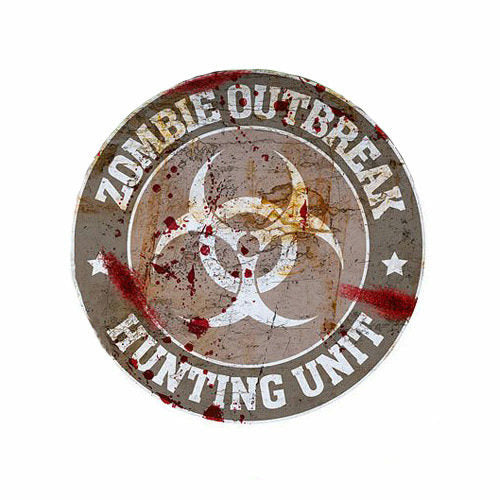 Zombie Hunting Unit Grey Logo Decal Set