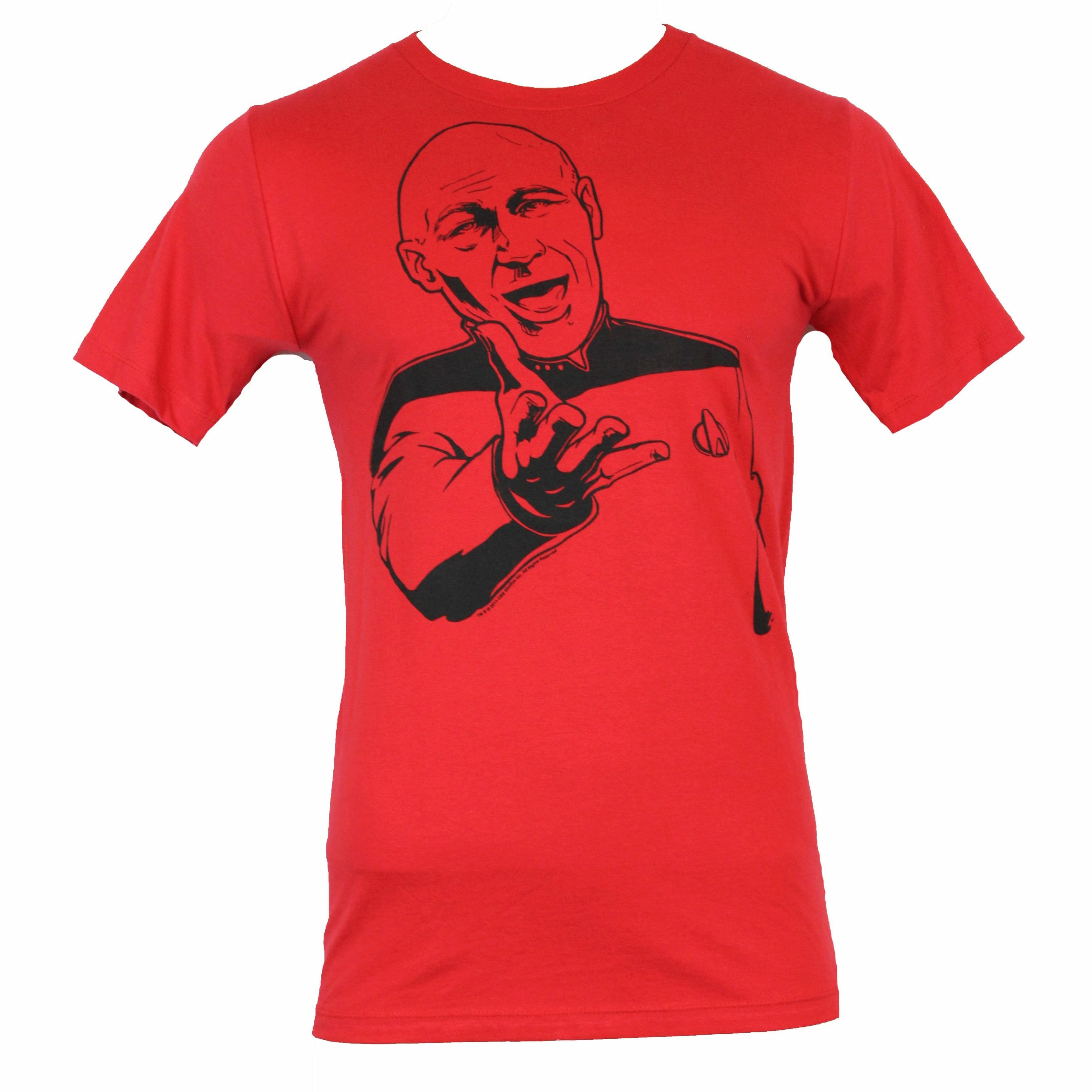 Star Trek The Next Generation Picard Come On Mens Red T-Shirt