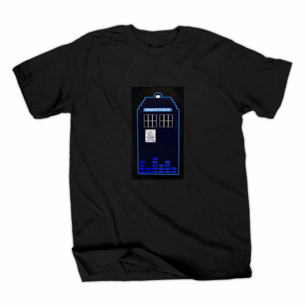 Doctor Who Tardis Sound Activated LED Mens Black T-Shirt